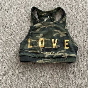 Spiritual Gangster Camo LOVE Athletic Bra